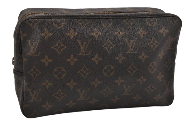 Auth Louis Vuitton Monogram Trousse Toilette 28 Clutch Bag M47522 Junk 0890K For Sale