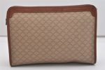 Authentic CELINE Macadam Blason Pattern Clutch Hand Bag PVC Leather Beige 6328J Fashion