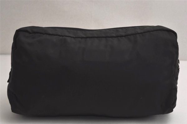 Authentic PRADA Vintage Nylon Tessuto Leather Clutch Hand Bag Purse Black 0489K Sale