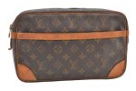 Authentic Louis Vuitton Monogram Compiegne 28 Clutch Hand Bag M51845 LV 0259K For Discount