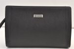 Authentic BURBERRY Vintage Leather Clutch Hand Bag Purse Black 9458J on Sale