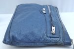 Authentic BALENCIAGA Clip M Logo Clutch Bag Leather 373834 Blue K9699 For Cheap