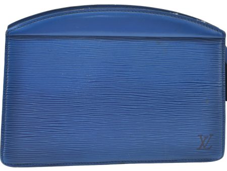 Authentic Louis Vuitton Epi Trousse Crete Clutch Bag Blue M48405 LV Junk K9579 Cheap