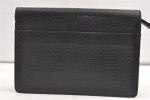 Authentic Burberrys Vintage Leather Clutch Hand Bag Purse Black 0197K Fashion