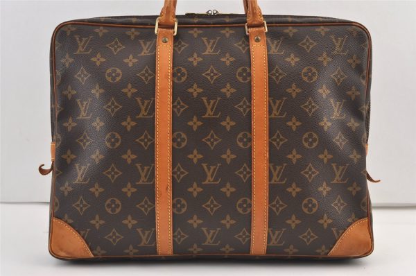 Authentic Louis Vuitton Monogram Porte Documents Voyage M40226 Briefcase 8748J Hot on Sale