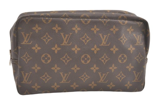 Auth Louis Vuitton Monogram Trousse Toilette 28 Clutch Hand Bag M47522 LV 0407K Supply