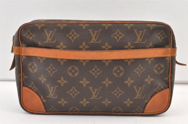 Authentic Louis Vuitton Monogram Compiegne 28 Clutch Hand Bag M51845 LV 1130K Hot on Sale