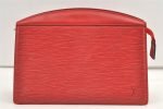 Authentic Louis Vuitton Epi Trousse Crete Clutch Bag Red M48417 LV Junk 0627K Sale