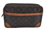 Authentic Louis Vuitton Monogram Compiegne 28 Clutch Hand Bag M51845 Junk K9723 Hot on Sale