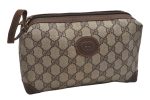 Authentic GUCCI Clutch Hand Bag Purse GG PVC Leather Brown Junk 1070K Supply