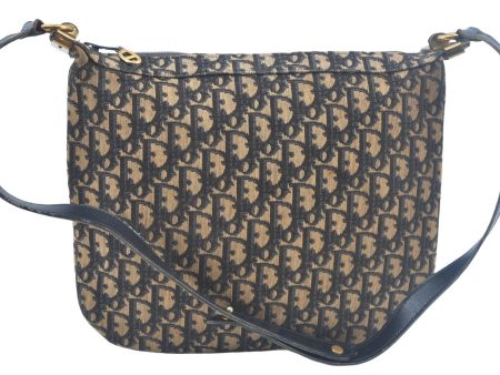 Auth Christian Dior Trotter Shoulder Cross Body Bag Canvas Leather Navy K9850 Online