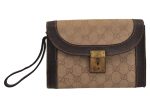 Authentic GUCCI Clutch Hand Bag Purse GG Canvas Leather Beige 9316J Cheap