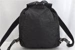 Authentic PRADA Vintage Nylon Leather Drawstring Backpack Black 1555K Online Hot Sale