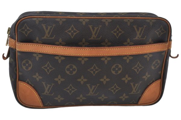 Authentic Louis Vuitton Monogram Compiegne 28 Clutch Hand Bag M51845 LV K9775 Hot on Sale