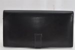 Authentic HERMES Bearn Classic Leather Long Wallet Purse Black Box 0753K Cheap