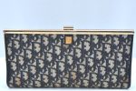 Authentic Christian Dior Trotter Clutch Bag Purse Canvas Leather Blue K9490 Online now