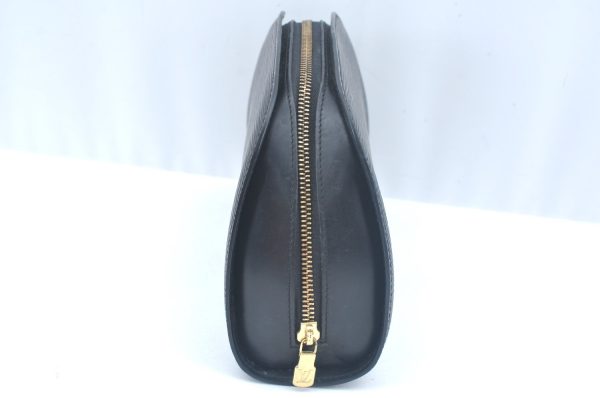 Authentic Louis Vuitton Epi Dauphine MM Pouch Clutch Bag Black M48452 LV K9870 on Sale