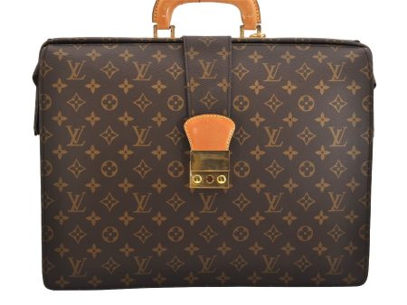 Authentic Louis Vuitton Monogram Serviette Fermoir Briefcase M53305 LV 8842J Cheap