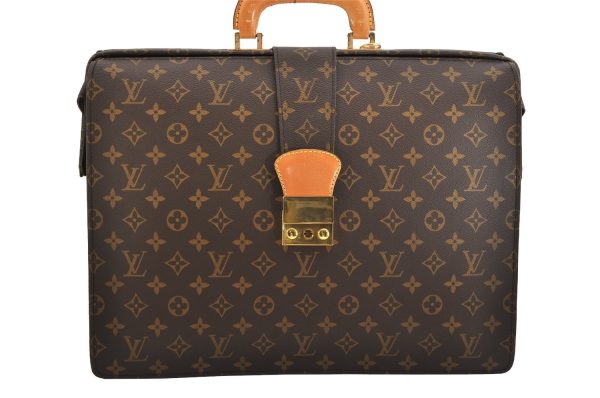 Authentic Louis Vuitton Monogram Serviette Fermoir Briefcase M53305 LV 8842J Cheap