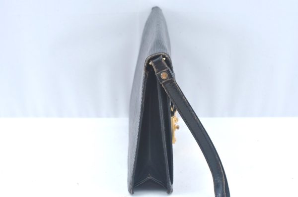 Auth Louis Vuitton Epi Pochette Sellier Dragonne Clutch Bag Black Junk K9965 Cheap