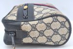 Authentic GUCCI Sherry Line Clutch Hand Bag Purse GG PVC Leather Navy Blue L0003 Hot on Sale