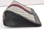 Authentic GUCCI Sherry Line Clutch Hand Bag GG PVC Leather Navy Blue Junk 9331J Online