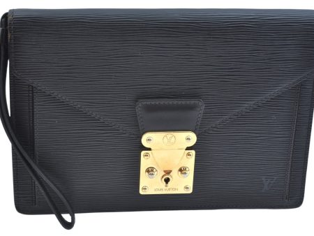 Auth Louis Vuitton Epi Pochette Sellier Dragonne Clutch Bag M52612 Black K9700 Fashion