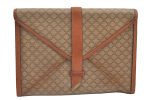 Authentic CELINE Macadam Blason Pattern Clutch Bag PVC Leather Beige Junk 0483K Online Hot Sale