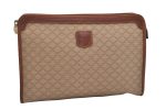 Authentic CELINE Macadam Blason Pattern Clutch Hand Bag PVC Leather Beige 6328J Fashion