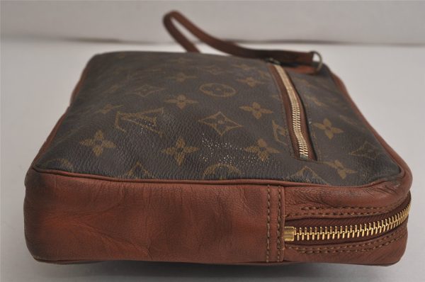 Authentic Louis Vuitton Monogram Pochette Sport Clutch Hand Bag Old Model 0562K For Sale