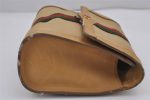 Authentic GUCCI Web Sherry Line Clutch Hand Bag Purse Canvas Leather Beige 9374J Cheap