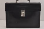 Authentic PRADA Saffiano Leather Nappa Briefcase Business Bag V215 Black 4638J For Sale