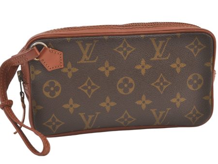 Auth Louis Vuitton Monogram Pochette Sport PM Clutch Hand Bag Old Model LV 1225K Fashion