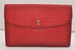 Authentic Louis Vuitton Epi Montaigne 27 Clutch Hand Bag Red M52657 LV 6373J Online now