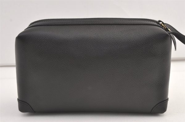 Authentic GUCCI Vintage Clutch Hand Bag Purse Leather Black 8830J For Discount