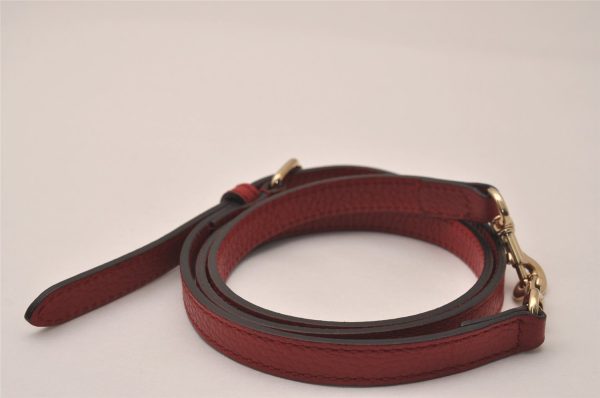 Authentic GUCCI Vintage Shoulder Strap Leather 39  Red 8106J on Sale