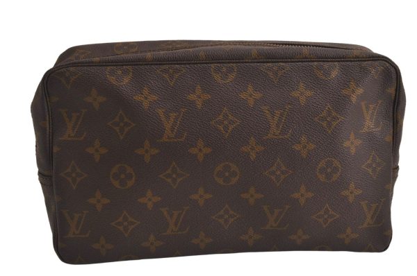 Auth Louis Vuitton Monogram Trousse Toilette 28 Clutch Hand Bag Old Model 0293K Sale