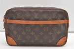 Authentic Louis Vuitton Monogram Compiegne 28 Clutch Hand Bag M51845 LV 0259K For Discount