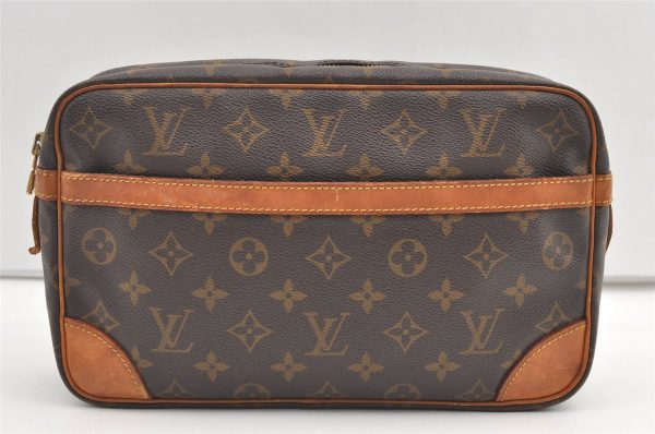 Authentic Louis Vuitton Monogram Compiegne 28 Clutch Hand Bag M51845 LV 0259K For Discount