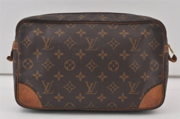 Authentic Louis Vuitton Monogram Compiegne 28 Clutch Hand Bag M51845 LV 0117K For Cheap