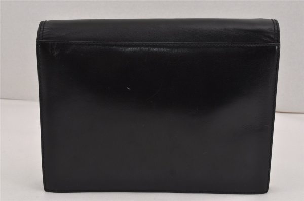 Authentic BALLY Vintage Leather 2Way Shoulder Clutch Bag Purse Black Junk 8687J on Sale