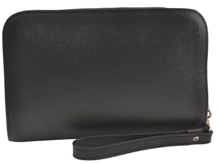 Authentic Louis Vuitton Taiga Baikal Clutch Bag Black M30182 LV 9831J For Discount