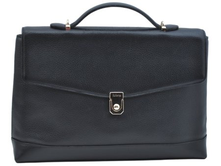 Authentic Burberrys Vintage Leather 2Way Briefcase Business Bag Black 8484J Fashion