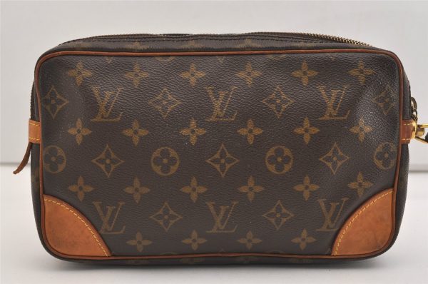 Authentic Louis Vuitton Monogram Marly Dragonne GM M51825 Clutch Hand Bag 6220J on Sale