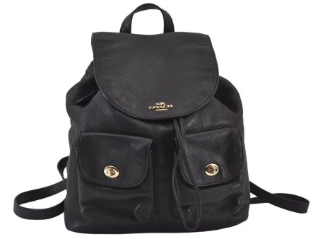 Authentic COACH Vintage Drawstring Backpack Leather F37410 Black 8024J Sale