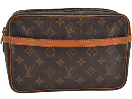 Authentic Louis Vuitton Monogram Compiegne 23 Clutch Hand Bag M51847 LV 8771J Online now