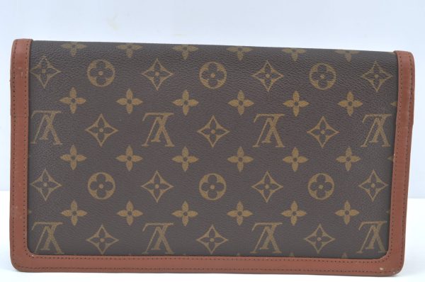 Auth Louis Vuitton Monogram Pochette Dame GM Clutch Hand Bag Old Model LV K9461 Fashion