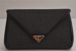 Authentic YVES SAINT LAURENT Clutch Hand Bag Purse PVC Leather Gray 0207K For Discount