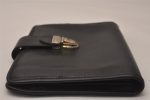 Authentic CELINE Vintage Clutch Hand Bag Purse Leather Black 8465J Sale