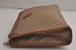 Authentic CELINE Macadam Blason Pattern Clutch Hand Bag PVC Leather Beige 0629K Fashion